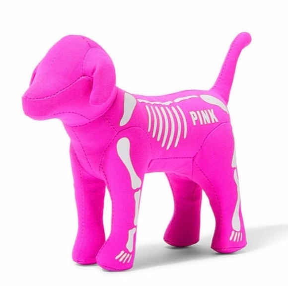 🔥VS Pink htf black  skeleton outline plush dog NWT - Picture 4 of 4
